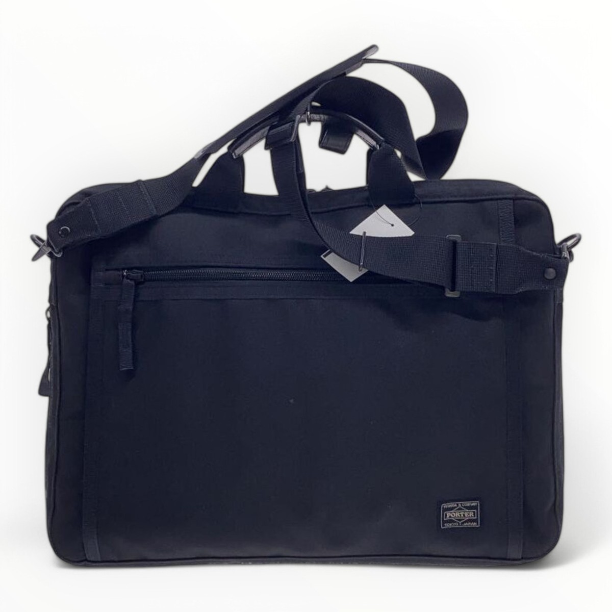 PORTER Black Polyester Briefcase Authentic Men D:2.17” H PORTER Black Polyester Briefcase Authentic Men D:2.17” H