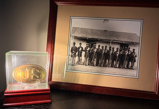 Original Authentic Civil War 107th Black Infantry US Union Buckle Plate & Photo!