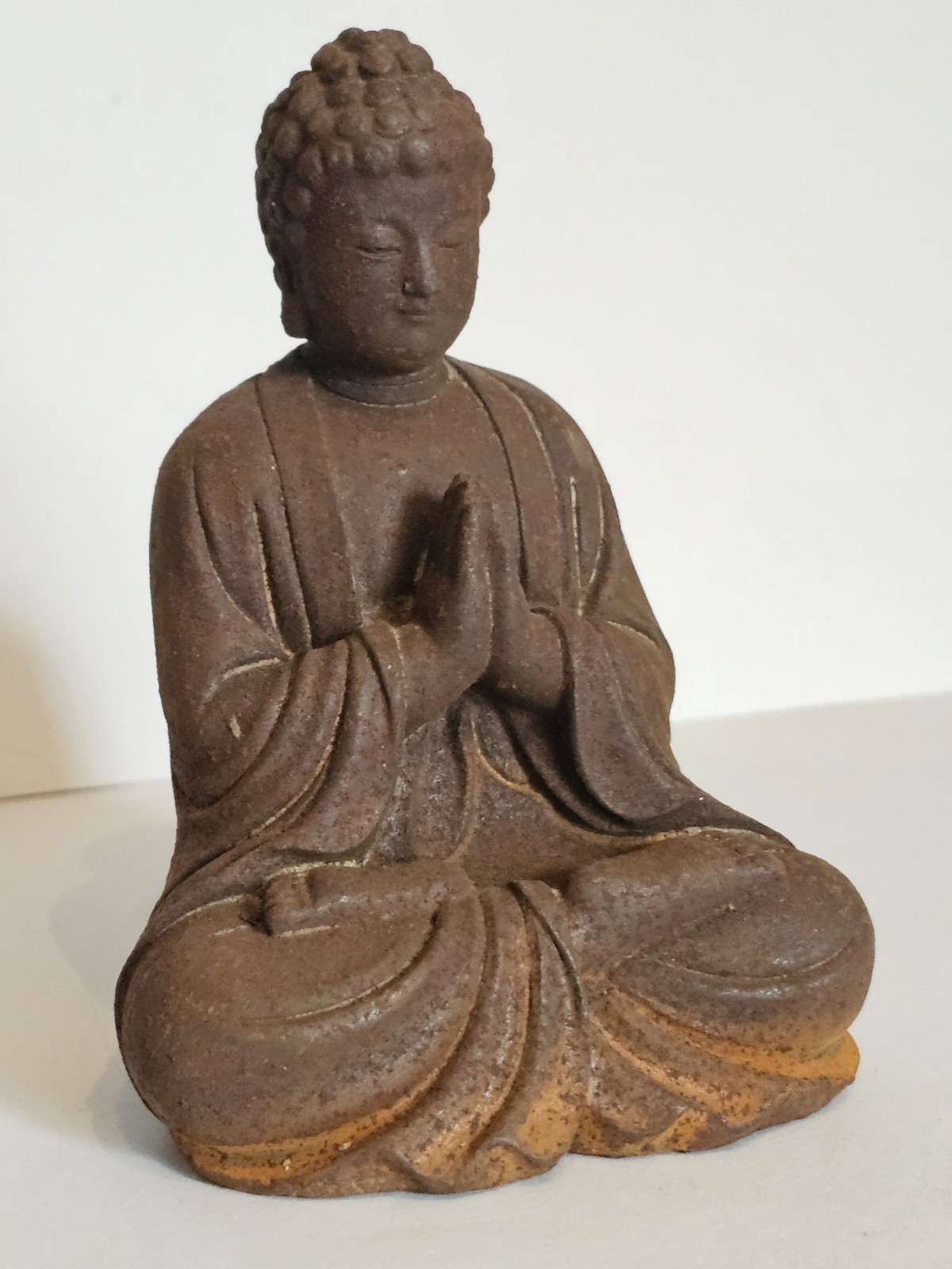 Antique Cast Iron Japanese Buddha. Wonderful rusty Patina. 15cm High. 