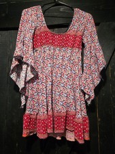 Easel Boutique Flowy Dress Boho Girly Feminine Peasant Sz S