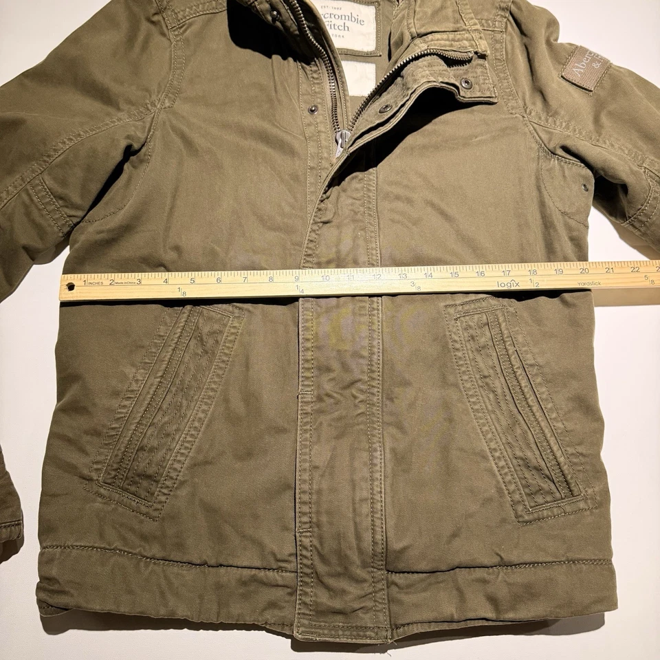 Abercrombie & Fitch Sentinel Military Field Jacket Olive Green Men S Patch - Image 2 of 4