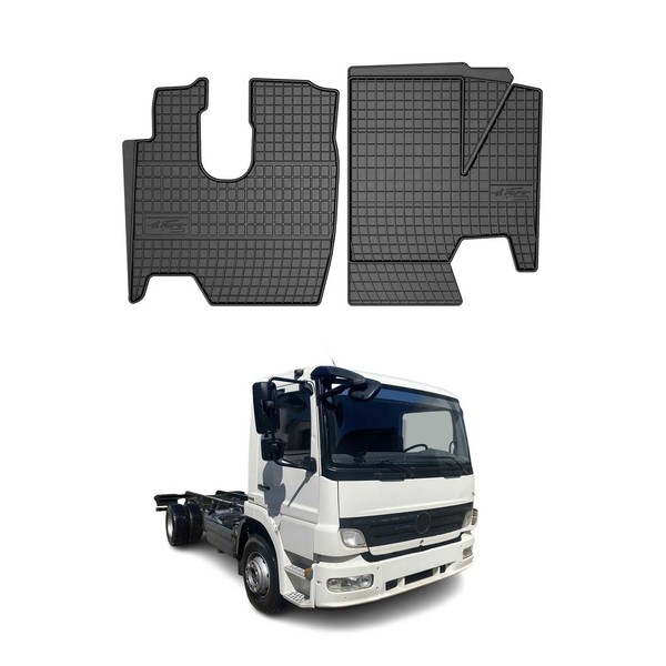Omac Gummi FußMatten FüR Mercedes Atego 2005-2013 Automatten Gummi Schwarz 2Tlg-image