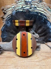 1- Easy Grip Laminated Friction Call pot w/ spray finish YHeart, Padauk, Walnut