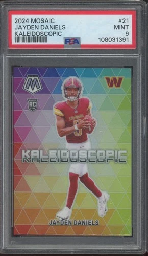 2024 Panini Mosaic Kaleidoscope #21 Jayden Daniels RC Rookie Mint PSA 9