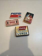 Vintage 1990&rsquo;s Coca Cola Pepsi Lot of 4 Retro Multicolored Advertising