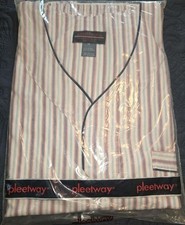 Pleetway 1950s Mens 3XL Pajama 2pc Set Pullover Long Sleeve/Elastic-Snap Pants