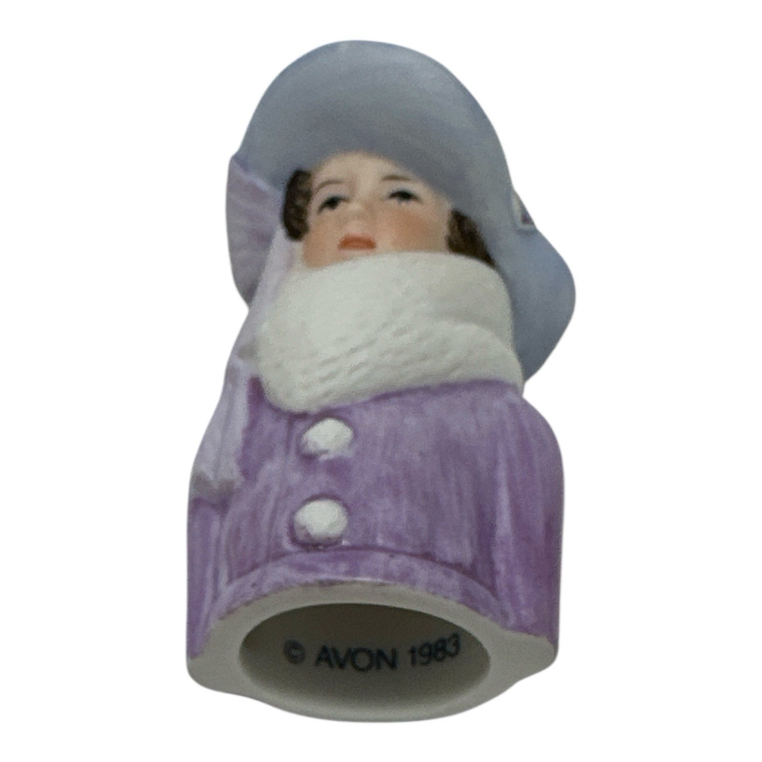 Vintage 1980s AVON Lovely American Ladies Fashion Porcelain Thimbles Set of 8