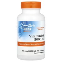 Doctor's Best, Vitamin D3, 125 Mcg (5.000 Iu), 720 Weichkapseln