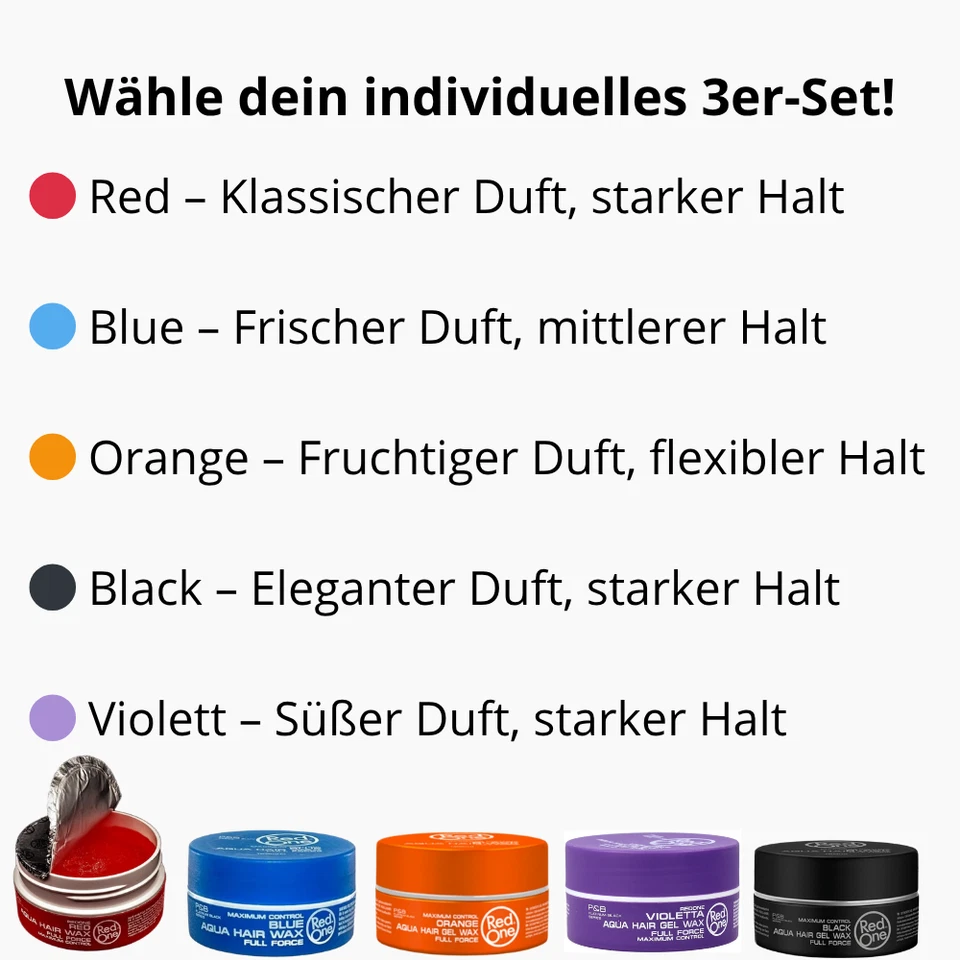 RedOne Haarwachs 3er Mix Set – Wunschfarben oder beliebt | Maximale Stylingkraft - Bild 2 von 4