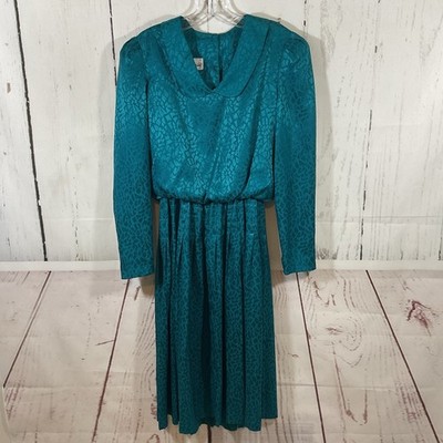 VTG Diane Von Furstenberg Dress 10 Blouson Pleat Peter Pan Twee Grannycore Y2K