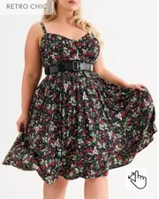 Vestido Retro Chic Tórrido 30 6X NUEVO Cereza Columpio Gasa Bebé Muñeca Primavera Completa Rojo