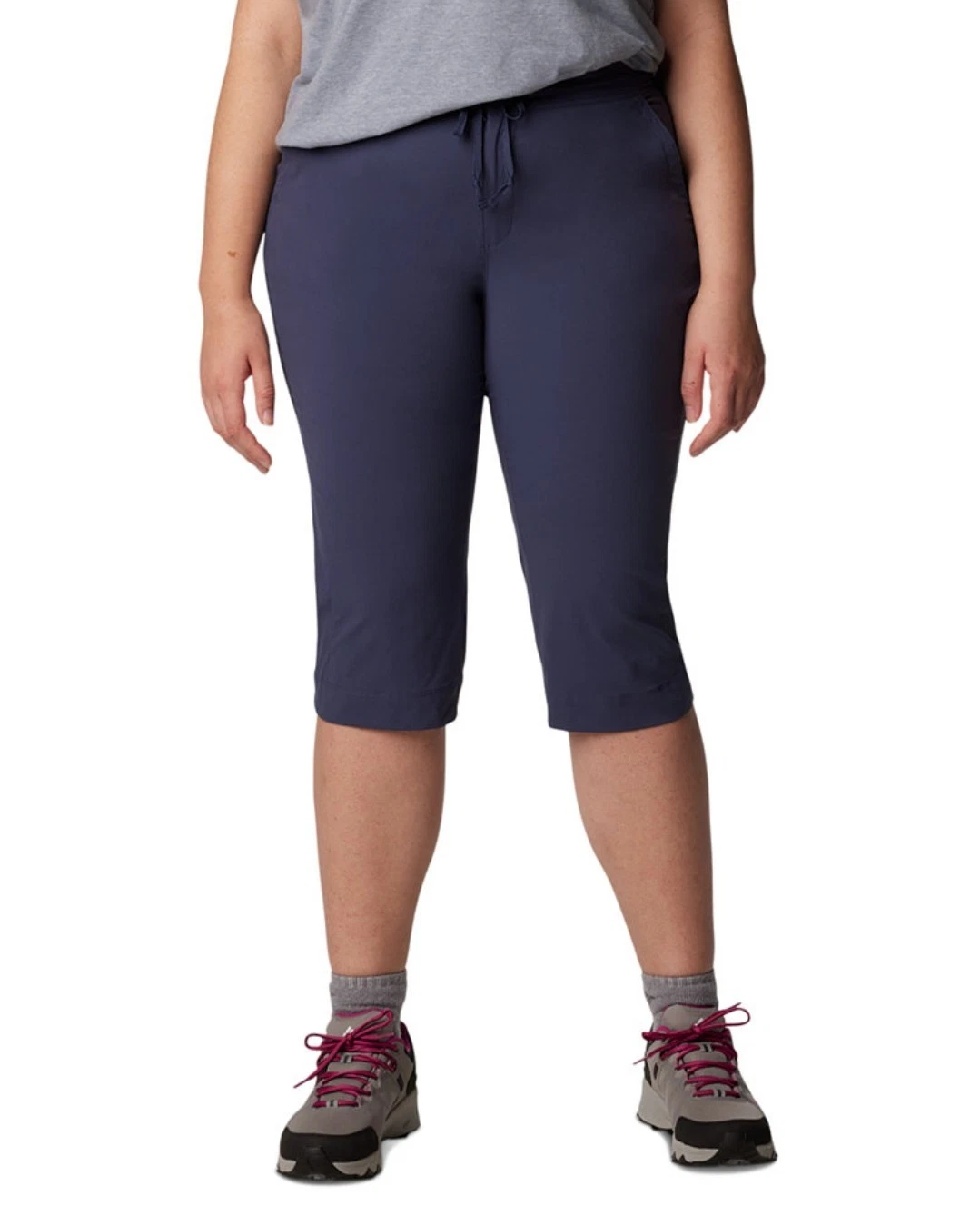 Columbia Women's Plus Size Anytime Outdoor Capri Drawstring Pants Nocturnal NWT