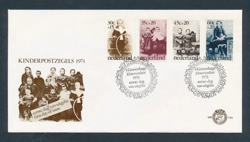 D487455 Netherlands FDC Child Stamps 1974 NVHP 136