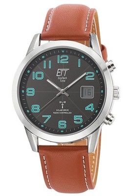 ETT ECO TECH TIME Funk-Solaruhr für Herren Basic Braun/Schwarz EGS-11499-22L