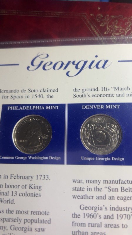 Georgia, Pennsylvania & New Jersey State Quarters Boards P & D Uncirculated 25C