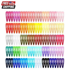 120 Pack Colorful Metal Snap Hair Clips, 2 Inch Hair Barrettes for Styling