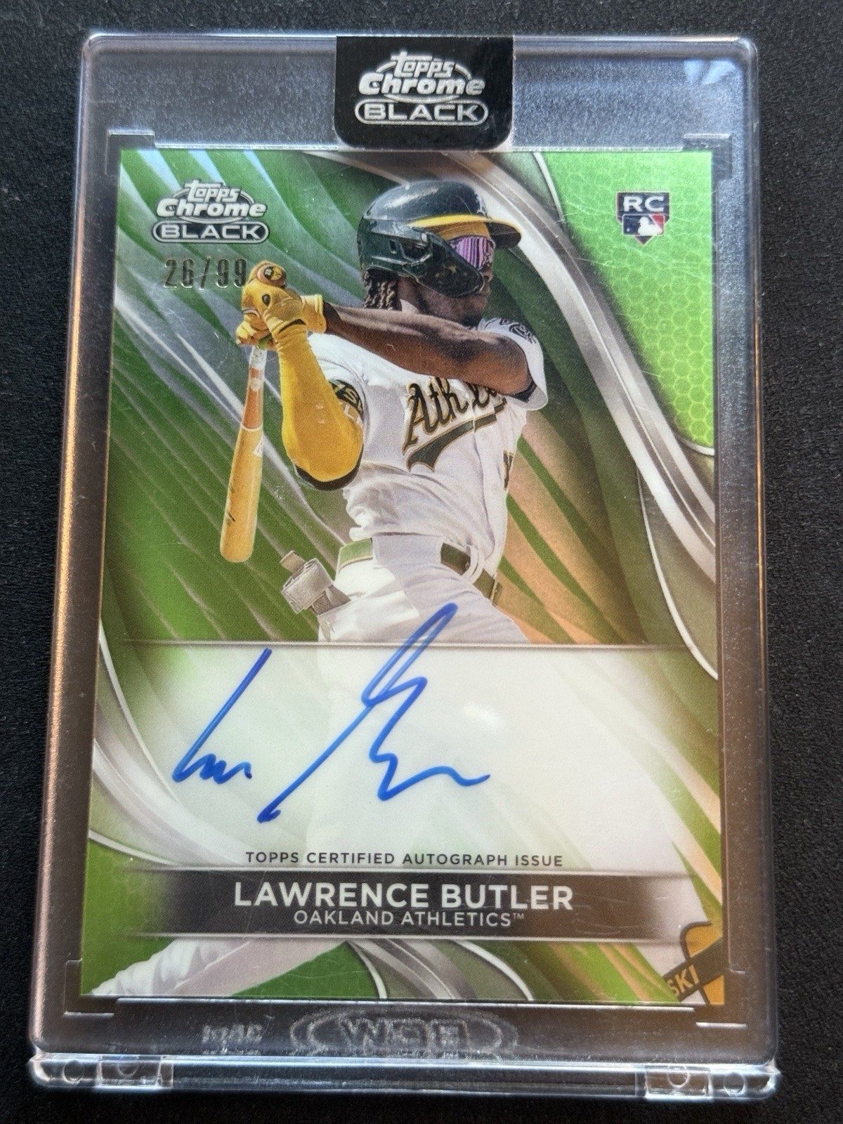2024 Topps Chrome Black Lawrence Butler Green Auto /99 Color Match A’s