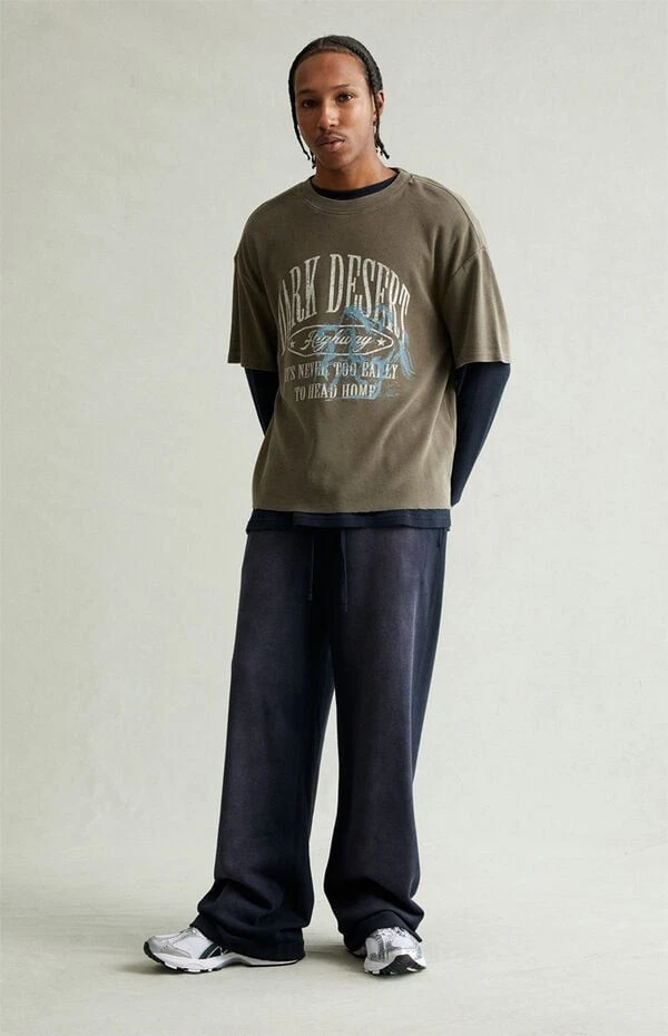 Pantalón de chándal Pacsun para hombre polar extremo talla L azul lavado flexible NUEVO Foto 2 de 4