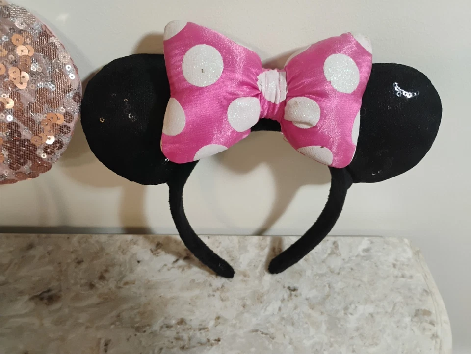DISNEY Minnie Mouse Set Of 2 Headbands Sequins Bling Fancy Collectibles - Image 3 of 4