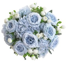 4 Bunches Peonies Artificial Flowers Silk Peonies Flowers Fake Bouquet Faux F...