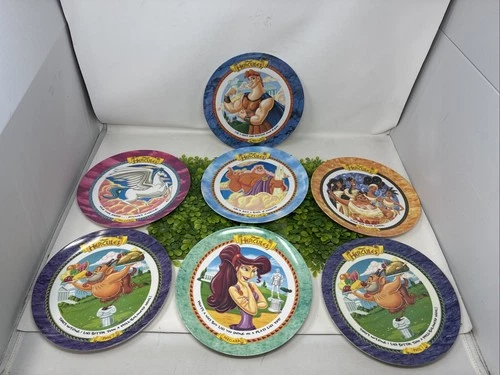 COMPLETE Set 6 Disney Hercules 1997 Plates with extra 1 Hercules (Phil) Plate