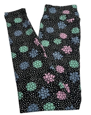 LuLaRoe Leggings OS One Size Rare Floral BLACK Unicorn LOTUS Zen Dot Succulent