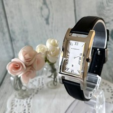 BURBERRY 14000G Rectangular Watch Timepiece Authentic White Silver Color