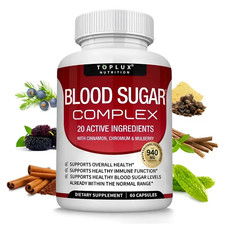 Blood Sugar Complex Supplement Supports Healthy Blood Sugar Levels 60 Capsules.