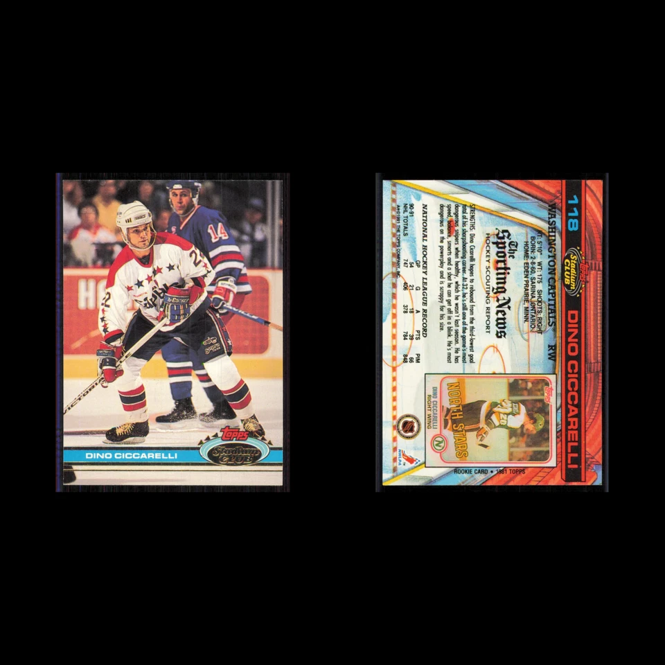 Dino Ciccarelli #118 1991 Topps Stadium Club Washington Capitals Hockey Card NHL - Image 3 of 3