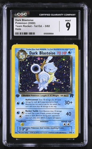Dark Blastoise (1st Edition) graded CGC 9 for sale on eBay