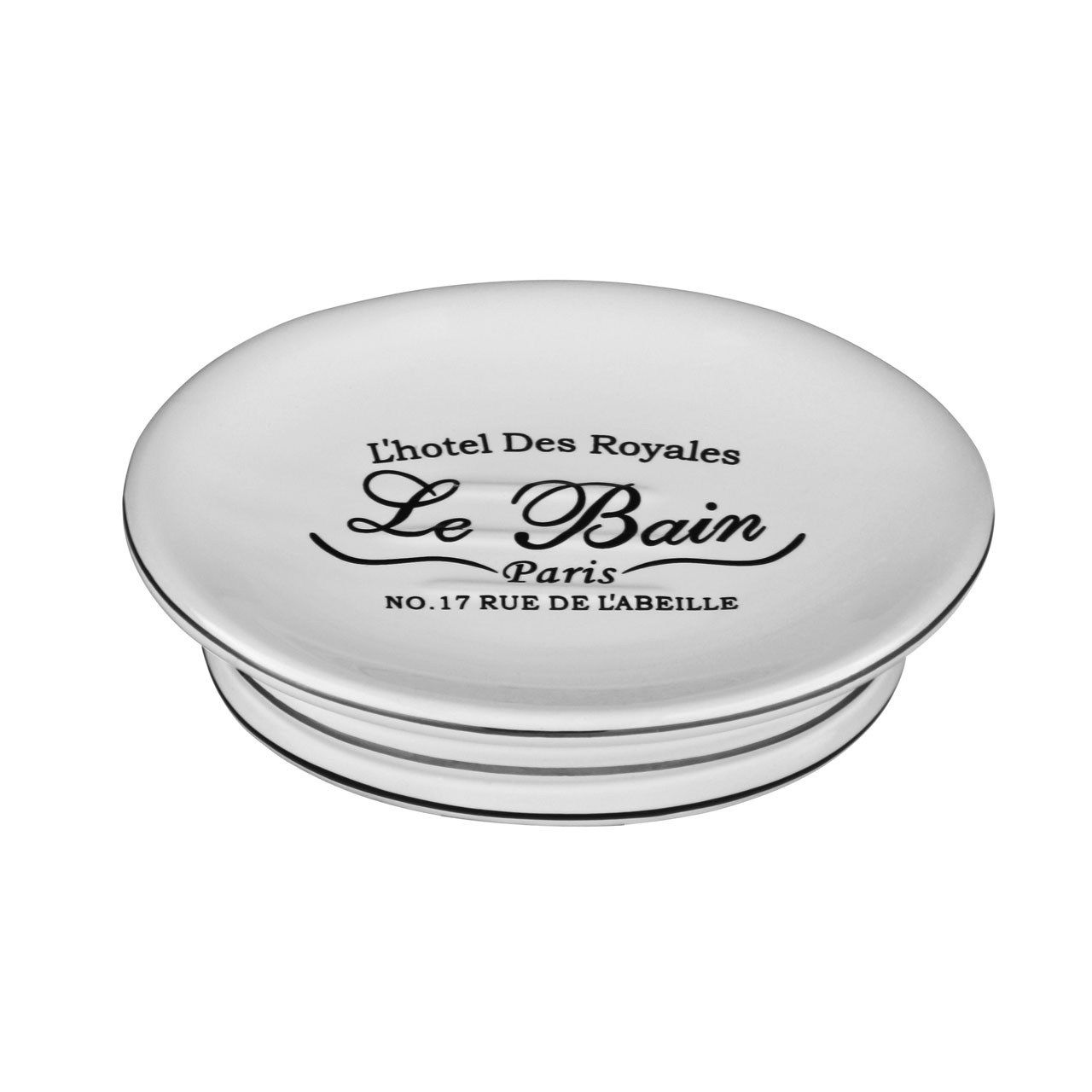 Le Bain Stoneware Soap Dish Bathroom Accessory Storage Container Holder Stand