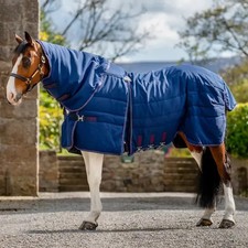 Rambo Optimo Plus 200g Medium Horse Indoor Stable Rug - Navy/Burgundy