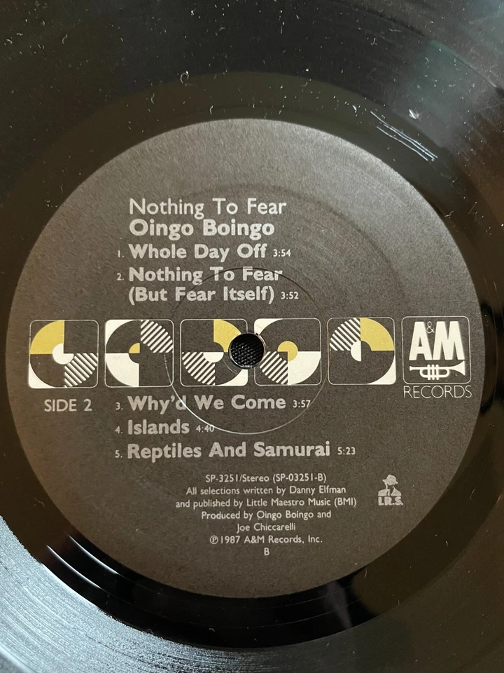 Oingo Boingo "Nothing to Fear" LP RE 1987 A&M Quax Electosound Press VG+ - Image 3 of 4