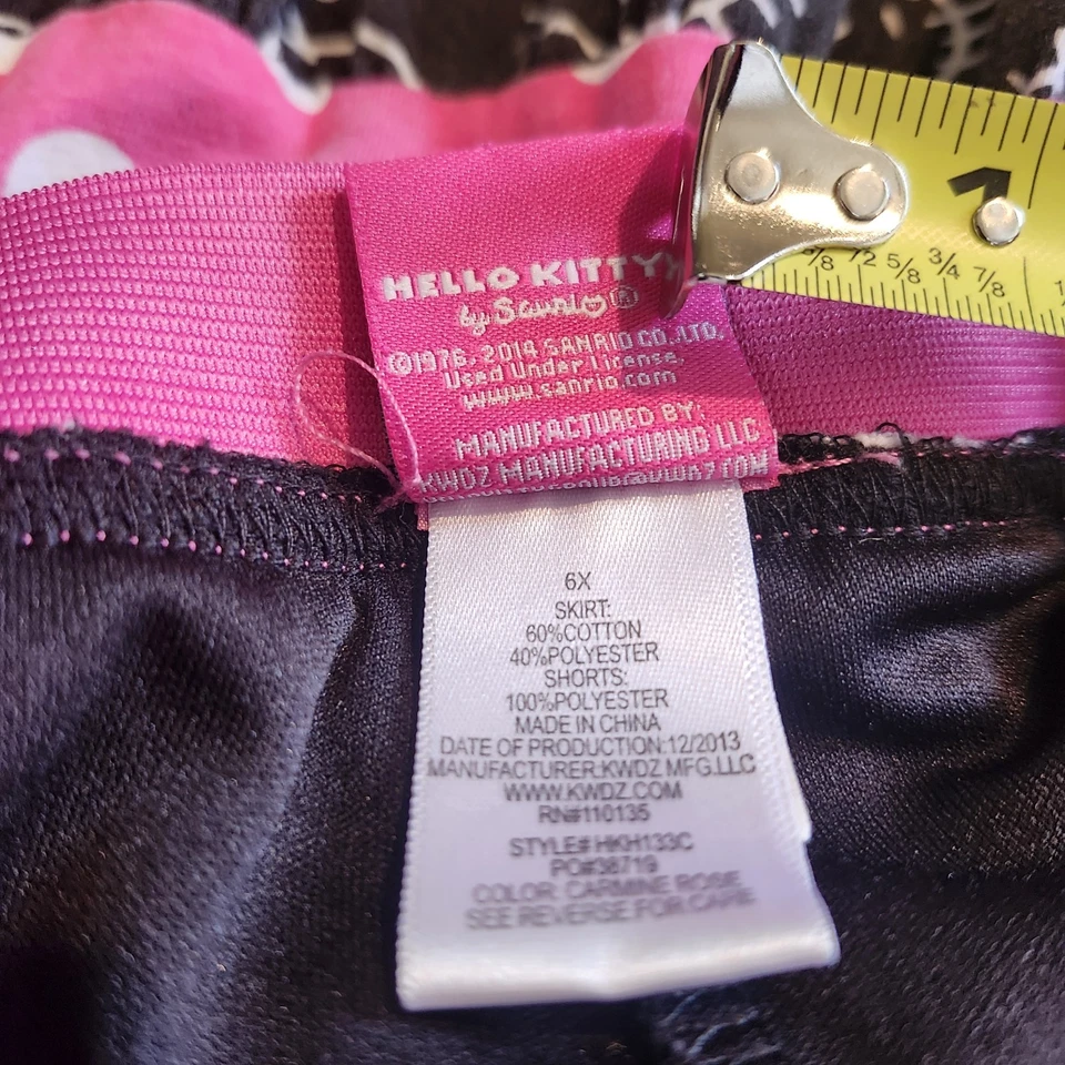 Falda Hello Kitty Niña Talla 6 Rosa Negro Lunares Capas con Pantalones Cortos Skort Foto 3 de 4