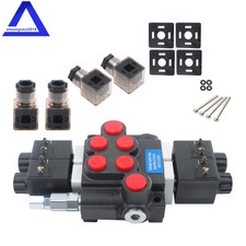 2 Bobine,13 GPM, Elettrovalvola di controllo direzionale monoblocco idraulico 12V DC