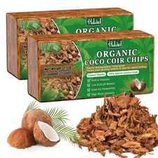 2 Pcs Coco Husk Chips for Plants - 2.2 LB 100 Organic Coconut Coir Chips wit...