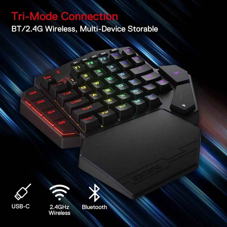 Redragon K585 PRO Einhändige Mechanische Tastatur 42 Tasten RGB 3 Modi Makrotast - Bild 2 von 4