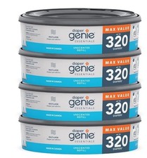 Diaper Genie Essentials Round Refill Pack of 4  Holds Up to 1280 Newborn Diaper