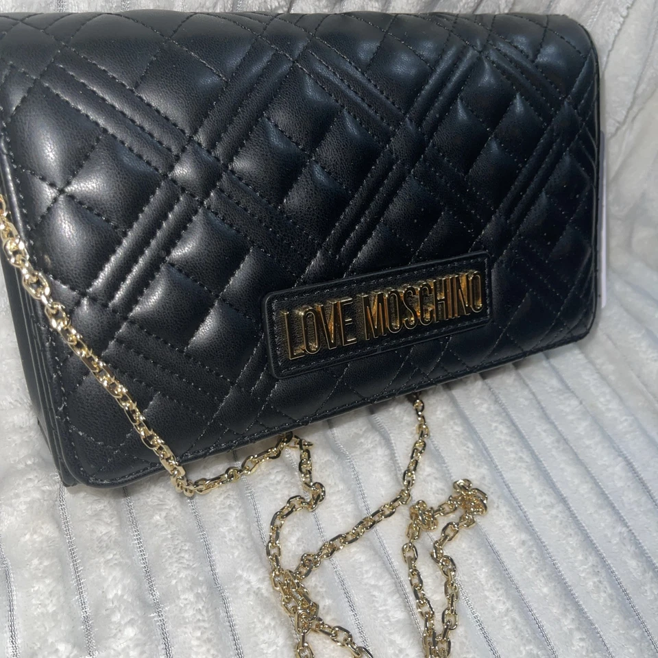BOLSO CLUTCH BANDOLERA ACOLCHADO NEGRO LOVE MOSCHINO BORSA PU NERO Foto 3 de 4