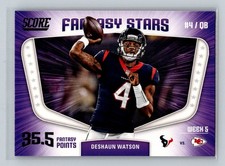 2018 Score Fantasy Stars #8 Deshaun Watson Houston Texans Football Card