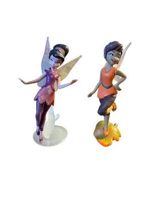 Disney Tinkerbell Pixie Hollow Fairy Figures Fawn and Vidia PVC Lot of 2
