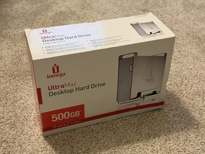 Iomega UltraMax 500 GB Desktop Hard Drive, Mac/PC, FireWire 400, USB 2.0, NEW