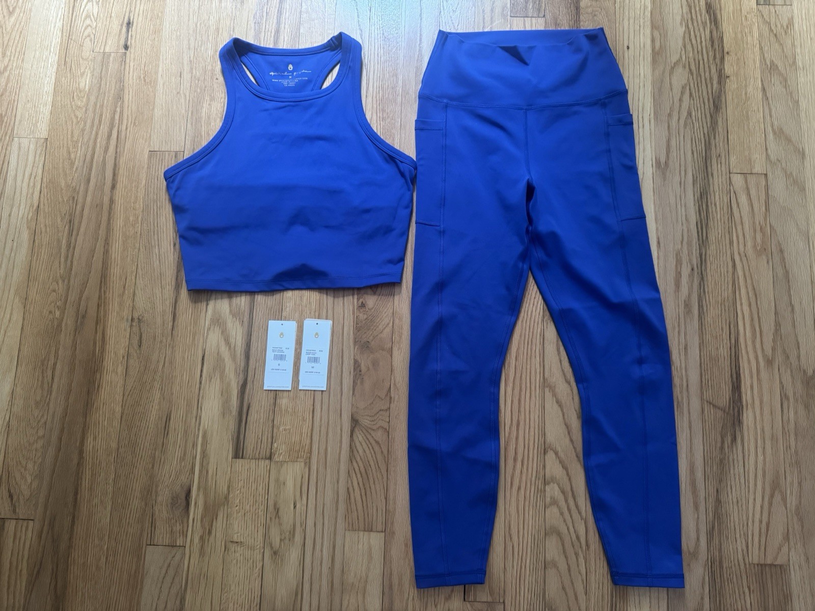 Spiritual Gangster Nova Dream Tech Legging S & Racer Back Crop Tank M Blue EUC
