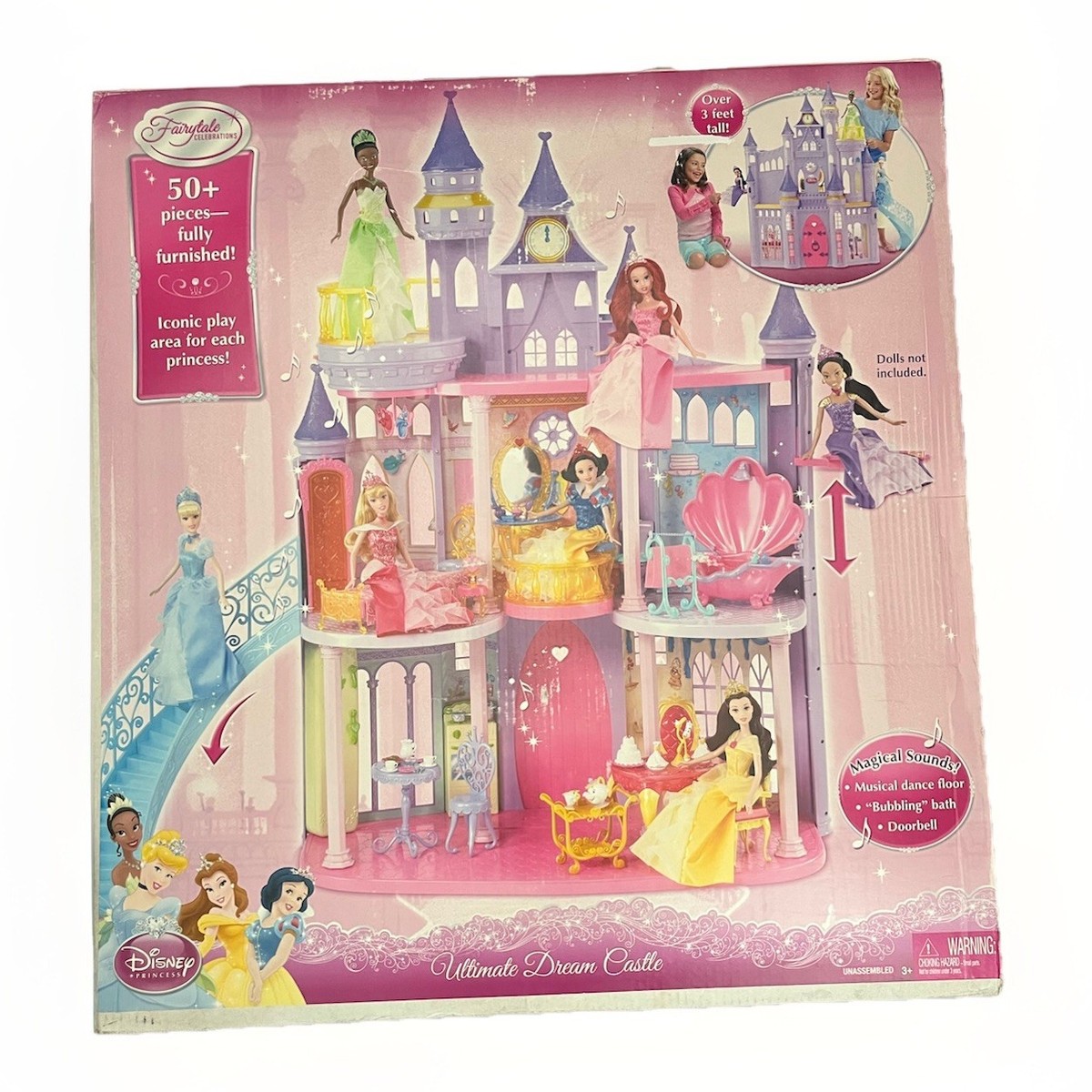 NEW Rare Disney Princess Ultimate Dream Castle With Furniture and 