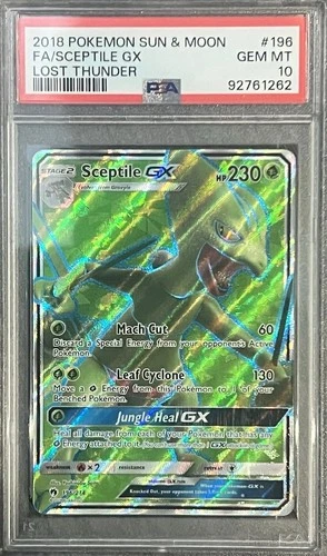 Sceptile GX Lost Thunder Holo Card 196/214 Full PSA 10