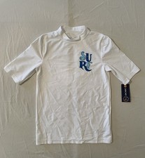 Cherokee Short Sleeve Swim Shirt Rash Guard UPF 50 White Youth XL / 16 NWT