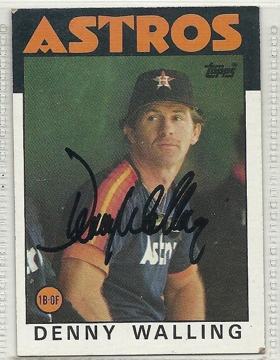 denny walling signed autographed card 1986 topps
