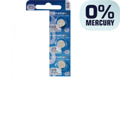 3 x Renata 370 Uhrenbatterien 1,55 V SR920W SR69 LR920 40mAh Batterie Knopfzelle