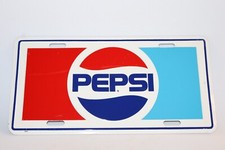 VINTAGE 1990S PEPSI LICENSE PLATE METAL EMBOSSED