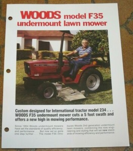 International Woods F35 undermount law mower for 234 sales flyer 2p